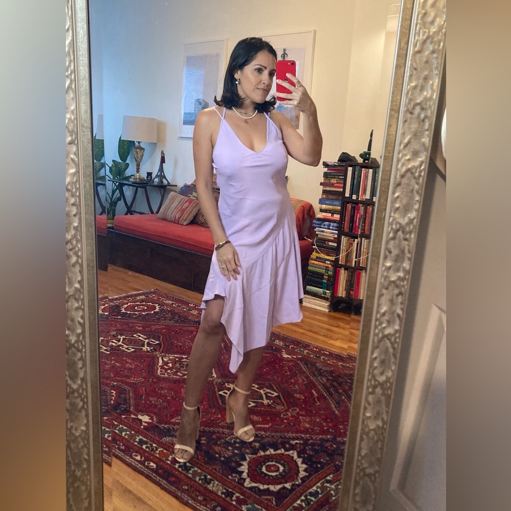 Amanda Uprichard lilac matte georg dress size S.